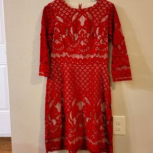 Danny & Nicole red and cream dress size 6